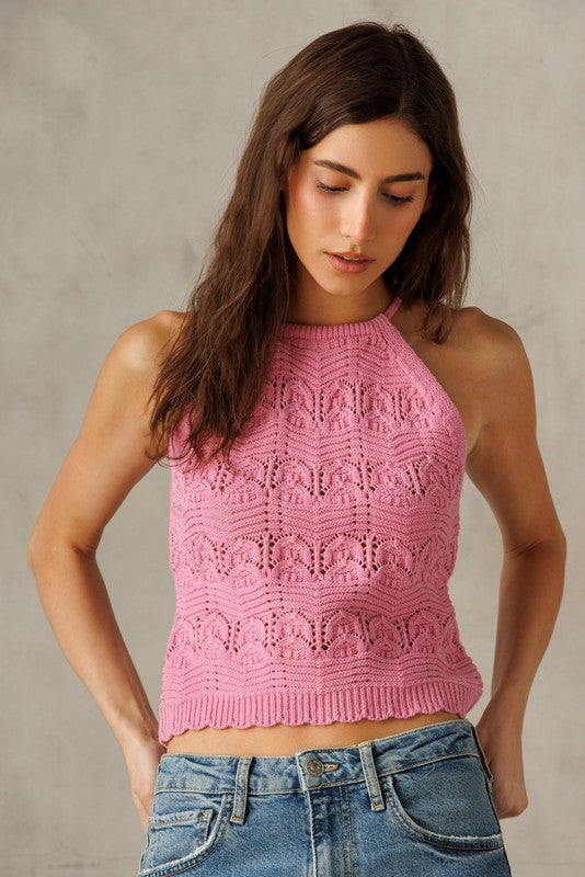 Jessica Pink Halter Top (FINAL SALE)
