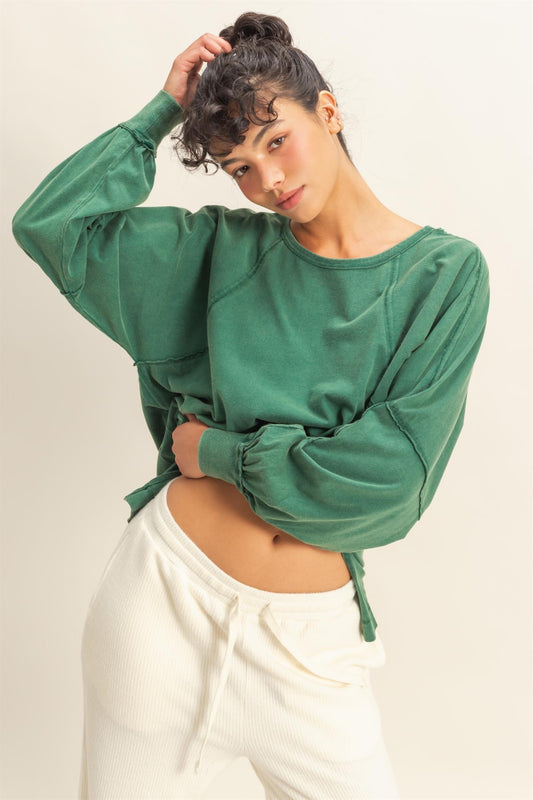 Chasing Cozy Days Top | Dark Green