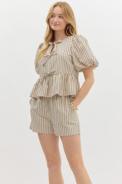 Bethany Striped High Waisted Shorts (FINAL SALE)