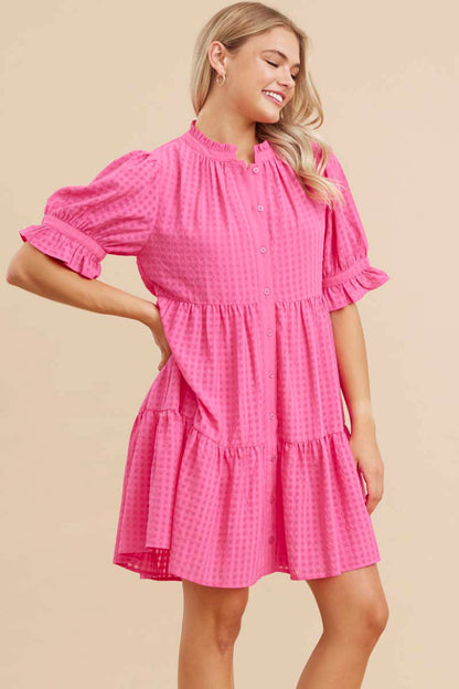 Mia Check Textured Dress (FINAL SALE)