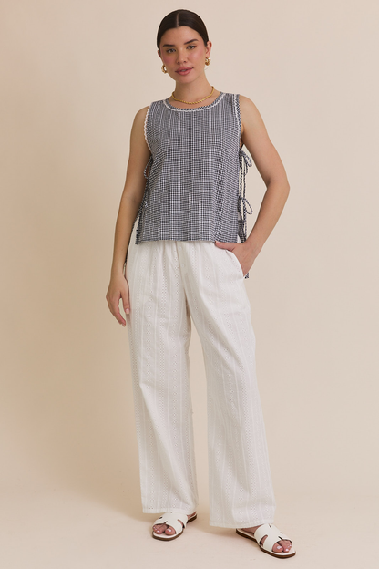 Hannah Side Tie Gingham Top (FINAL SALE)